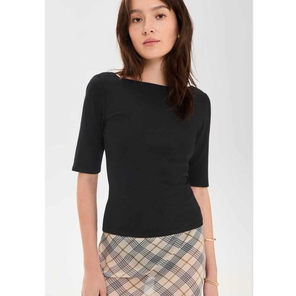 NWOT Reformation Santino Knit Top in Black SZ L